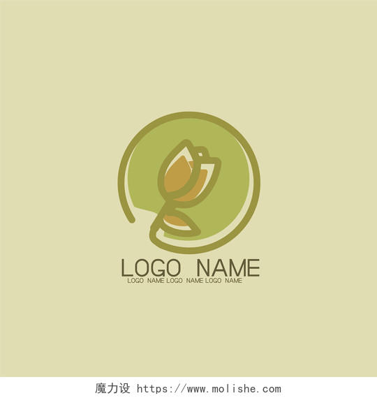 绿色卡通小清新花店店铺标识设计花朵元素设计logo设计